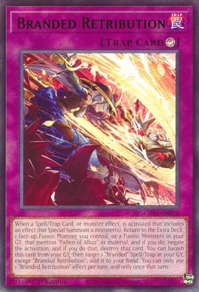 Branded Retribution (CH01-EN034) [THE CHRONICLES DECK: The Fallen & The Virtuous (All-Foil Edition)]