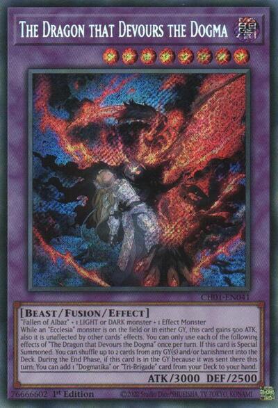 The Dragon that Devours the Dogma (Secret Rare) (CH01-EN041) [THE CHRONICLES DECK: The Fallen & The Virtuous (All-Foil Edition)]