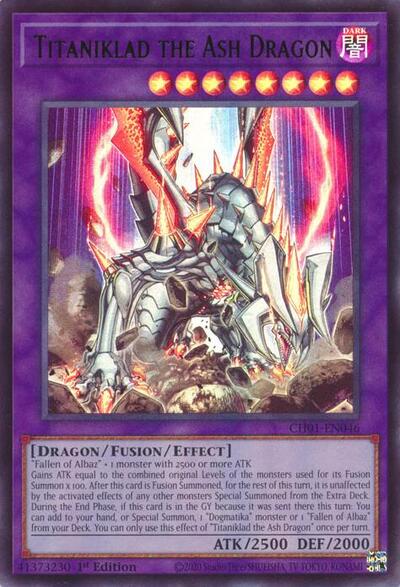 Titaniklad the Ash Dragon (CH01-EN046) [THE CHRONICLES DECK: The Fallen & The Virtuous (All-Foil Edition)]