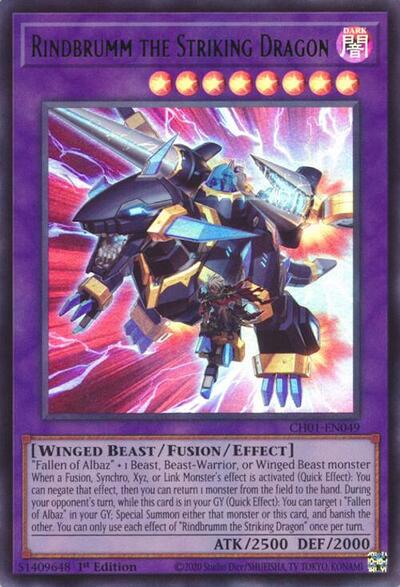 Rindbrumm the Striking Dragon (CH01-EN049) [THE CHRONICLES DECK: The Fallen & The Virtuous (All-Foil Edition)]