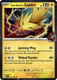 Team Rocket's Zapdos - 070/182 (Cosmos Holo) (070/182) [Miscellaneous Cards & Products]