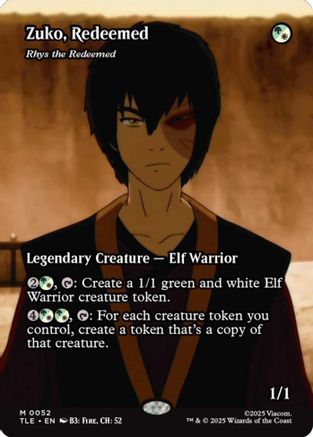 Zuko, Redeemed - Rhys the Redeemed (Borderless) (TLE-052) - Avatar: The Last Airbender: Eternal-Legal Foil