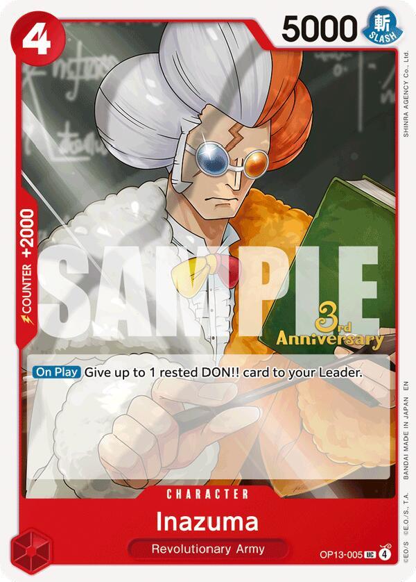 Inazuma (OP13-005) [Carrying On His Will: 3rd Anniversary Tournament Cards]