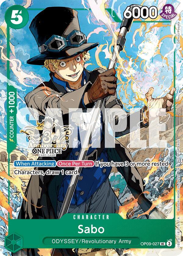 Sabo - OP09-027 (3rd Anniversary Tournament 3 Brothers Pack) (OP09-027) [Carrying On His Will: 3rd Anniversary Tournament Cards]