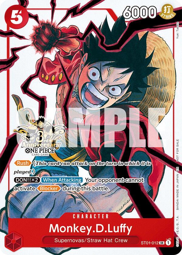 Monkey.D.Luffy - ST01-012 (3rd Anniversary Tournament 3 Brothers Pack) (ST01-012) [Carrying On His Will: 3rd Anniversary Tournament Cards]