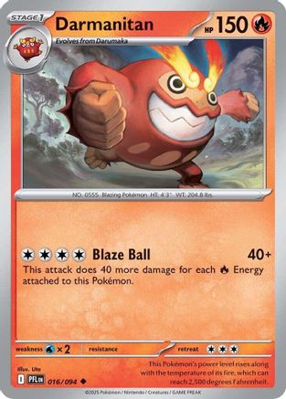 Darmanitan 016/094  - Reverse Holofoil ME02 Phantasmal Flames - Uncommon