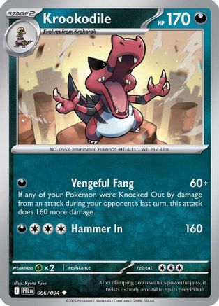 Krookodile 066/094  - Reverse Holofoil ME02 Phantasmal Flames - Uncommon