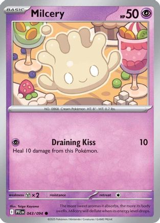Milcery 043/094  - Reverse Holofoil ME02 Phantasmal Flames - Common