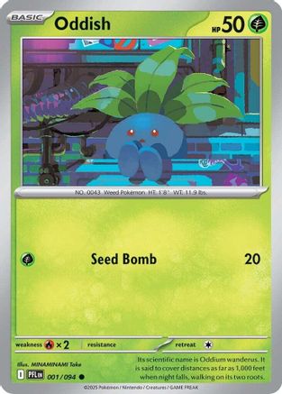 Oddish 001/094  - Reverse Holofoil ME02 Phantasmal Flames - Common