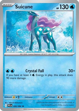 Suicune 026/094  - Holofoil ME02 Phantasmal Flames - Rare