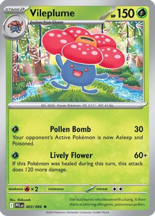Vileplume 003/094  - Holofoil ME02 Phantasmal Flames - Rare