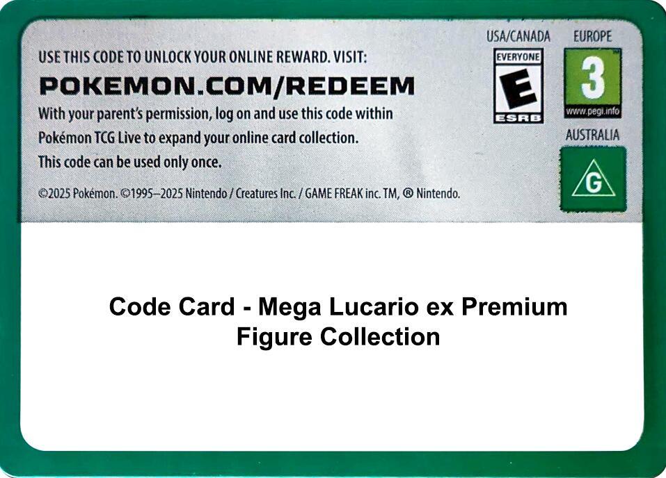 Code Card - Mega Lucario ex Premium Figure Collection [Miscellaneous Cards & Products]
