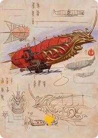Phoenix Fleet Airship Art Card (Gold-Stamped Planeswalker Symbol) (35) [Art Series: Avatar: The Last Airbender]