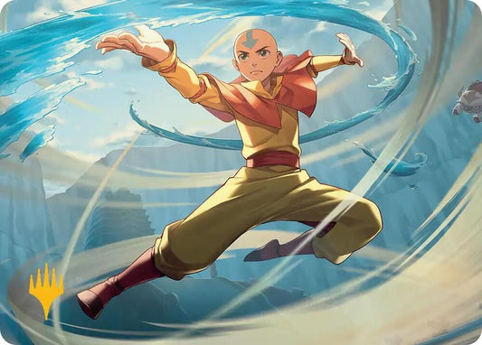 Aang, Swift Savior Art Card (Gold-Stamped Planeswalker Symbol) (20) [Art Series: Avatar: The Last Airbender]