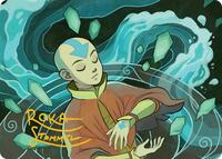 Aang, at the Crossroads Art Card (Gold-Stamped Signature) (45) [Art Series: Avatar: The Last Airbender]
