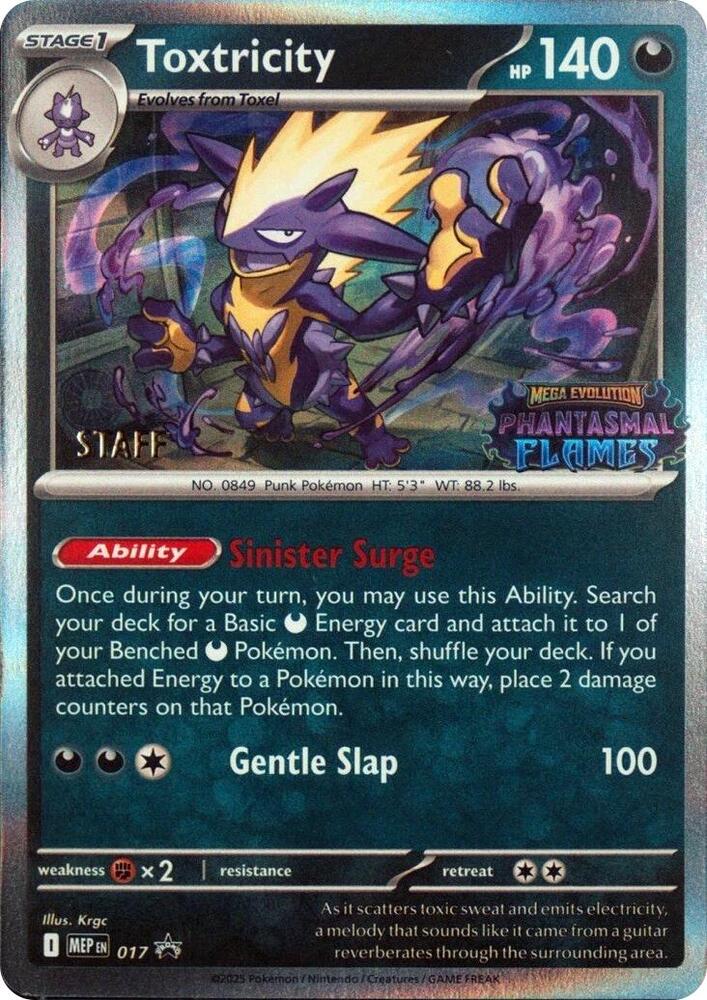Toxtricity (Prerelease) [Staff] (017) [ME: Mega Evolution Promo]