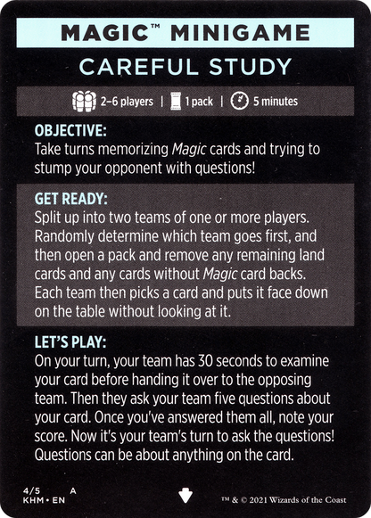 Careful Study (minigame) // Careful Study (cont'd) (MKHM-004) - Kaldheim Minigames