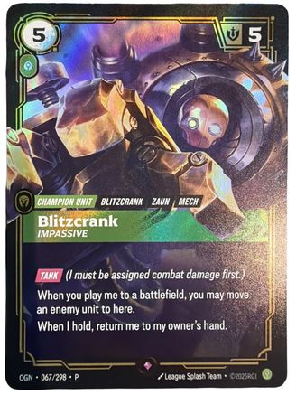 Blitzcrank - Impassive (067/298) - Riftbound Organized Play Promotional Cards Foil