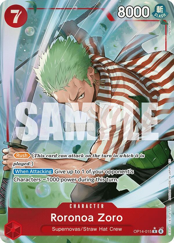 Roronoa Zoro - OP14-015 (Alternate Art) (OP14-015) [The Azure Sea's Seven]