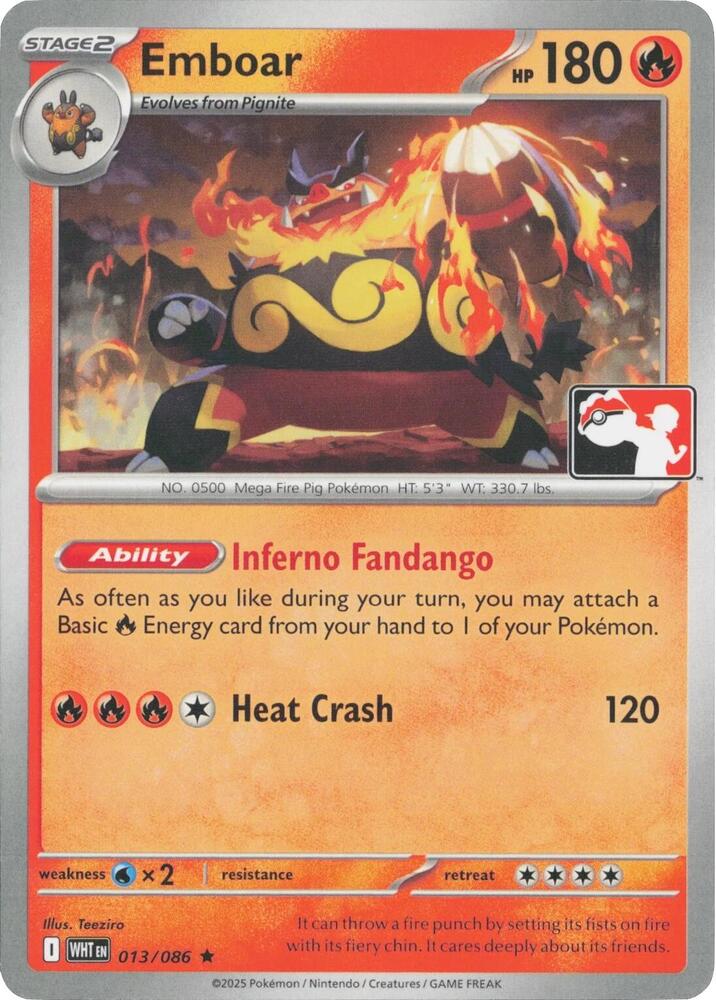 Emboar (013/086) [Prize Pack Series Cards]