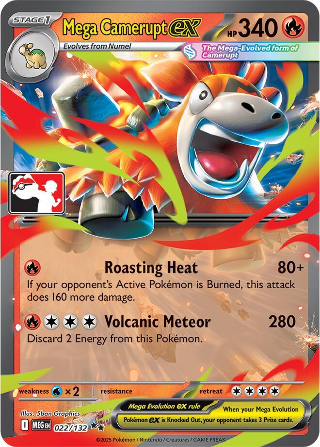 Mega Camerupt ex - 022/132 (022/132) [Prize Pack Series Cards]