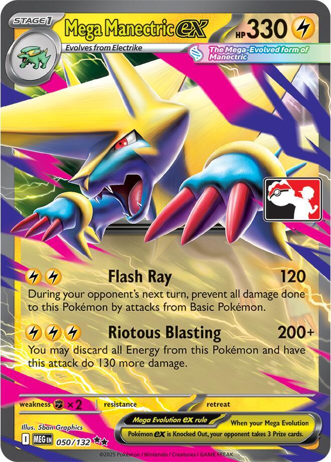 Mega Manectric ex - 050/132 (050/132) [Prize Pack Series Cards]