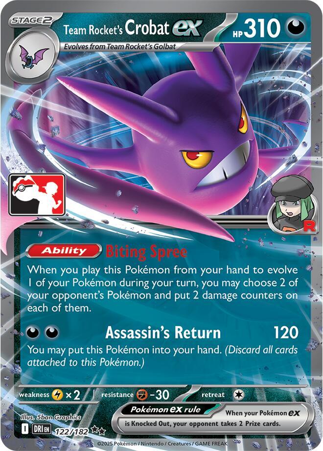 Team Rocket's Crobat ex - 122/182 (122/182) [Prize Pack Series Cards]