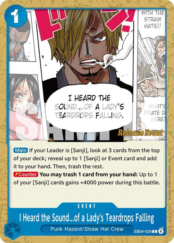 I Heard the Sound...of a Lady's Teardrops Falling (EB04-029) [The Azure Sea's Seven Release Event Cards]