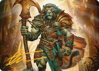 Ajani, Outland Chaperone Art Card (Gold-Stamped Signature) (28) [Art Series: Lorwyn Eclipsed]