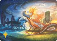 Celestial Reunion Art Card (19/54) (Gold-Stamped Planeswalker Symbol) (19) [Art Series: Lorwyn Eclipsed]