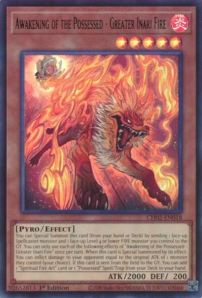 Awakening of the Possessed - Greater Inari Fire (CH02-EN018) [THE CHRONICLES DECK: Spirit Charmers (All-Foil Edition)]