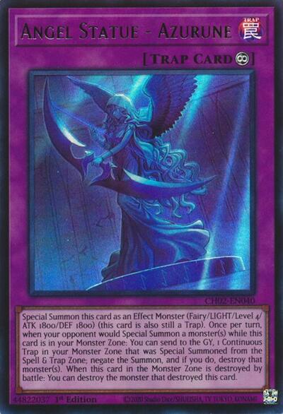 Angel Statue - Azurune (CH02-EN040) [THE CHRONICLES DECK: Spirit Charmers (All-Foil Edition)]