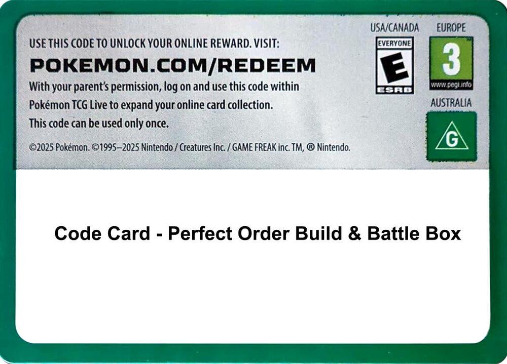 Code Card - Perfect Order Build & Battle Box [ME03: Perfect Order]