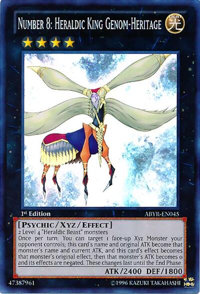 Number 8: Heraldic King Genom-Heritage (ABYR-EN045) [Abyss Rising]