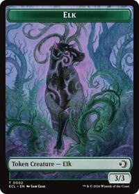 Elk // Emblem - Oko, Shadowmoor Scion Double-Sided Token (2 // 12) [Lorwyn Eclipsed]