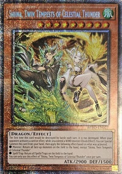 Shiina, Twin Tempests of Celestial Thunder (Starlight Rare) (BPRO-EN027) [Burst Protocol]