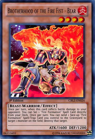 Brotherhood of the Fire Fist - Bear (CBLZ-EN024) [Cosmo Blazer]