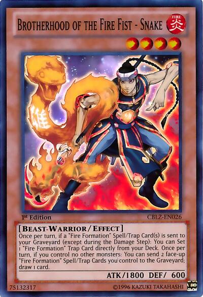 Brotherhood of the Fire Fist - Snake (CBLZ-EN026) [Cosmo Blazer]