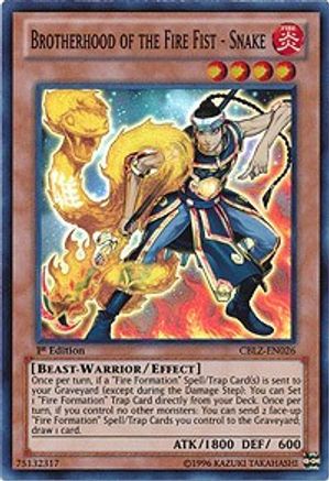 Brotherhood of the Fire Fist - Snake (CBLZ-EN026) - Cosmo Blazer 1st Edition