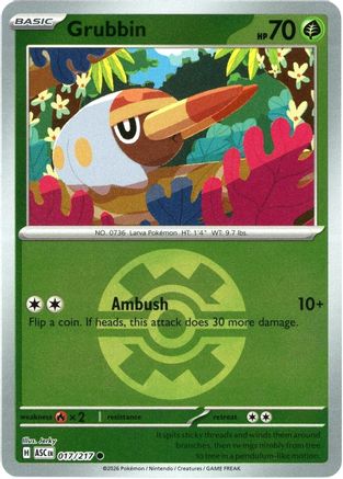 Grubbin (Quick Ball) 017  - Reverse Holofoil ME Ascended Heroes - Common