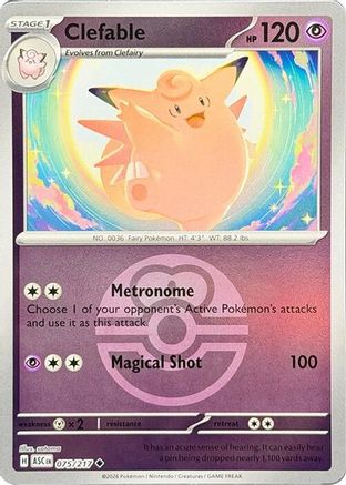 Clefable (Love Ball) 075  - Reverse Holofoil ME Ascended Heroes - Uncommon