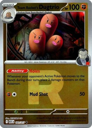 Team Rocket's Dugtrio 101/217  - Reverse Holofoil ME Ascended Heroes - Uncommon