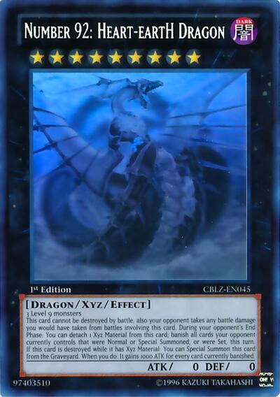 Number 92: Heart-eartH Dragon (Ghost Rare) (CBLZ-EN045) [Cosmo Blazer]