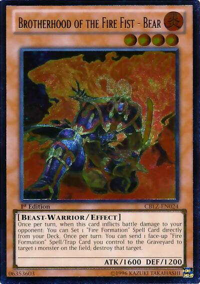 Brotherhood of the Fire Fist - Bear (UTR) (CBLZ-EN024) [Cosmo Blazer]