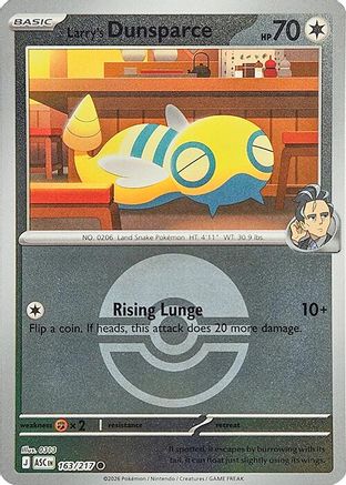 Larry's Dunsparce (Poke Ball) 163  - Reverse Holofoil ME Ascended Heroes - Common
