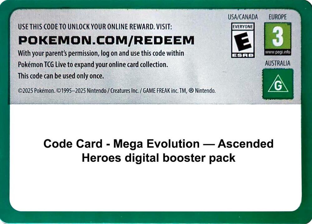 Code Card - Ascended Heroes Booster Pack [ME: Ascended Heroes]
