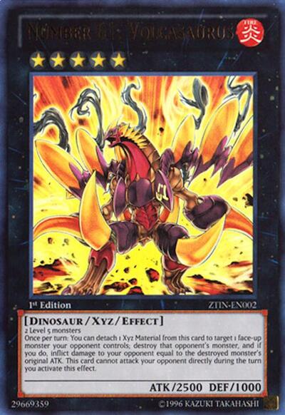 Number 61: Volcasaurus (ZTIN-EN002) [2013 Zexal Collection Tin]