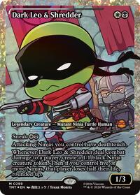 Dark Leo & Shredder (Showcase) (Fracture Foil) (299) [Teenage Mutant Ninja Turtles]