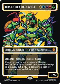 Heroes in a Half Shell (0096) (Borderless) (Surge Foil) (96) [Commander: Teenage Mutant Ninja Turtles]
