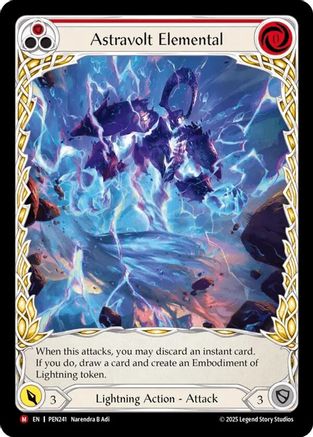 Astravolt Elemental (Red) (Extended Art) (PEN241) - Compendium of Rathe Rainbow Foil